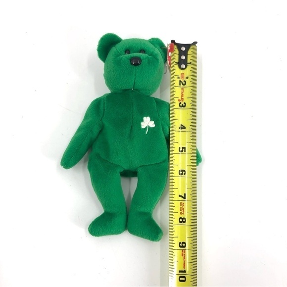 Ty Beanie Baby Retired Erin Bear 1997 Irish Green Shamrock Rare Errors Plush Toy - Picture 10 of 11
